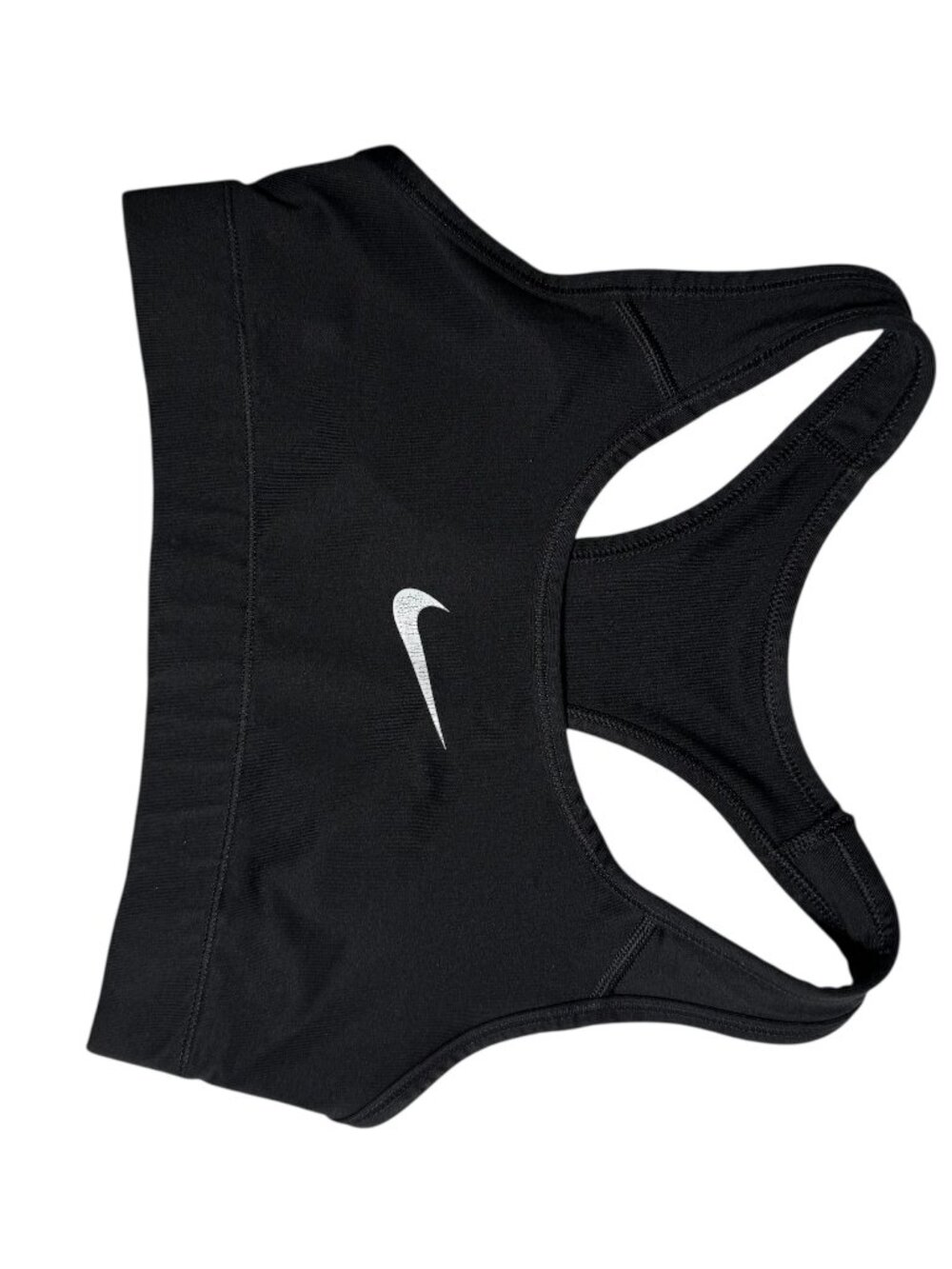 Nike Sports Bra Black White Swoosh Size XS Soft Stretchy